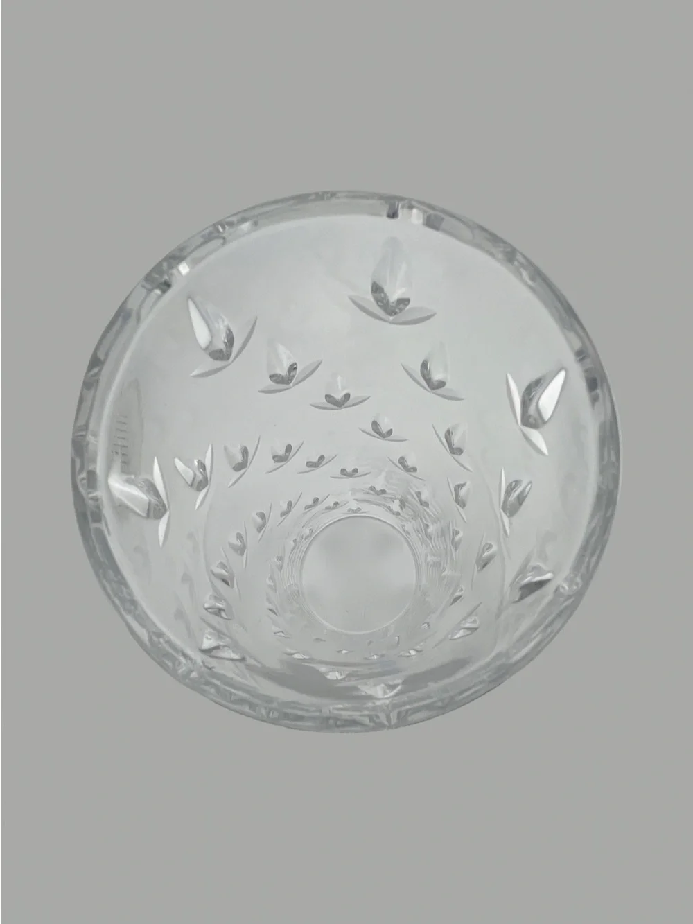 Beautiful Etched Clear Glass Hurricane: 10.5” High; Approx 4” Wide; Thick Glass